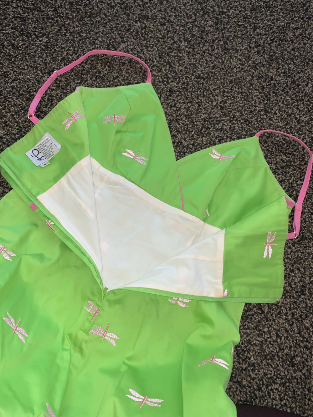 Lilly Pulitzer Green & Pink Dragonfly Slip Dress size 6 - Picture 6 of 9